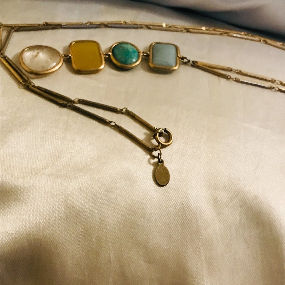 Loft Drop Down Pendant on a Long Gold-Tone Chain 32" - Picture 3 of 5